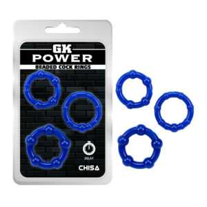GK Power Anillos para el pene con cuentas - Azul
