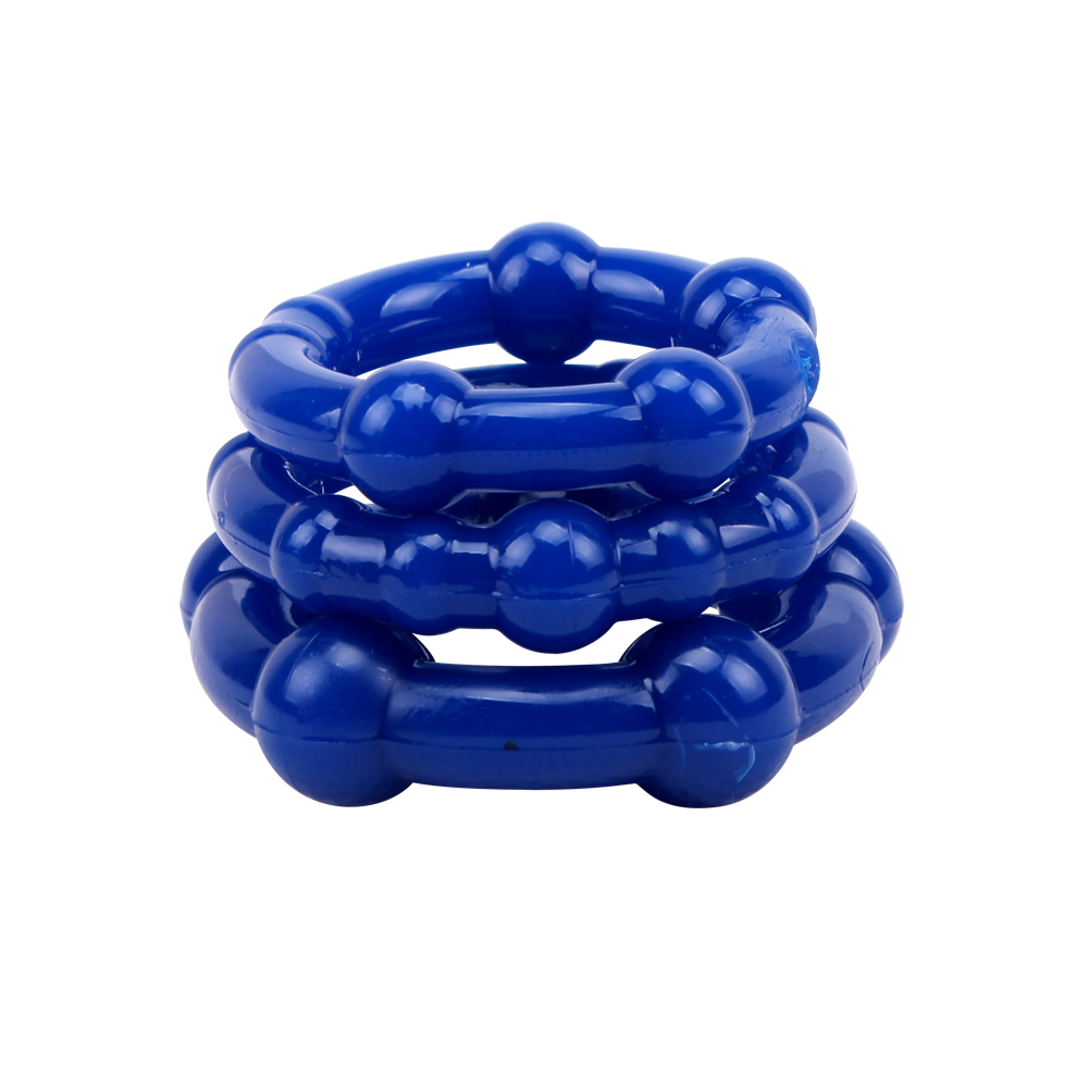 GK Power Anillos para el pene con cuentas - Azul - Imagen 4